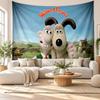 Wallace & Gromit Wandteppich Heimdekoration Hängendes Stoffkunst-Hintergrund-Tapestry für Schlafzimmer