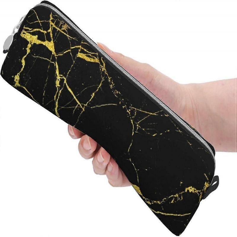 Estojo de Lápis Estampado em Mármore Preto Bolsa para Lápis Estojo Porta-Canetas para Meninas e Meninos Adolescentes