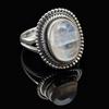 Natural Rainbow Moonstone Solid 925 Sterling Silver Beaded Split Shank Ring For Women & Girls