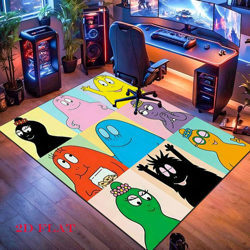 Barbapapa Fun Carpet Rug for Living Room Bedroom Home Sofa Decoration,Kids play Nonslip Floor Mat