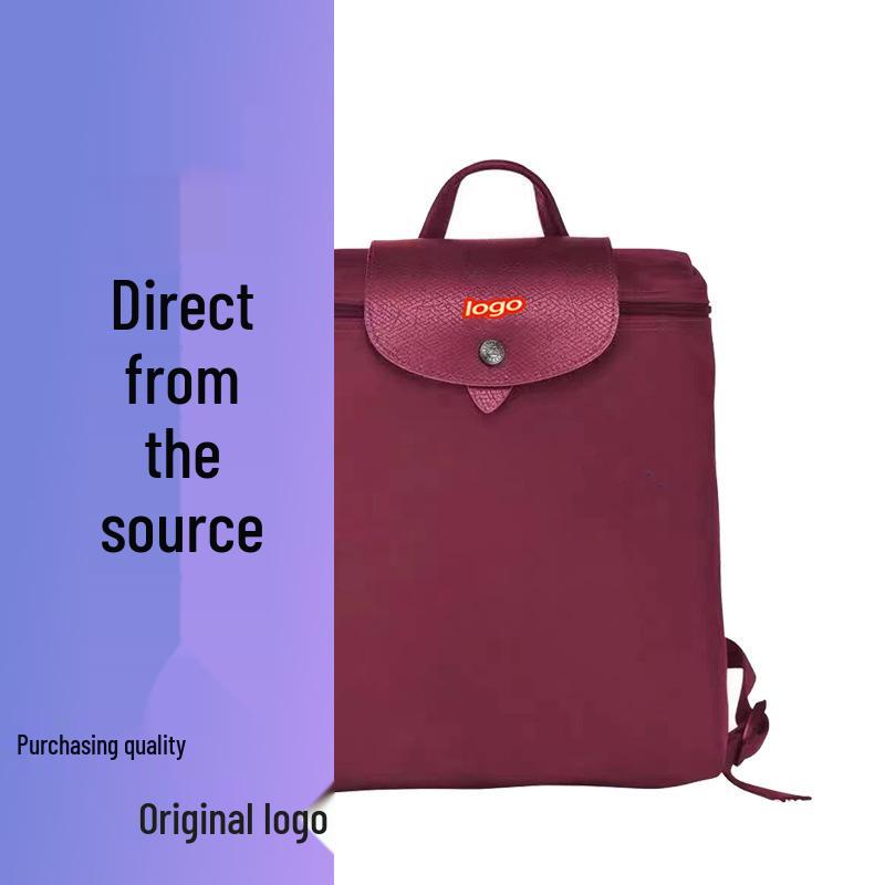 French Dragon Inlay Waterproof Nylon Backpack with Phone and ID Pocket - Women's Casual Street Style