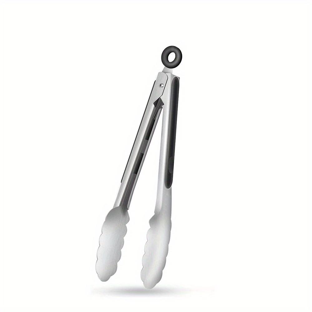 

1/2 шт., кухонные щипцы из нержавеющей стали, силиконовая нескользящая ручка, зажим для еды, ручки из высококачественной силиконовой резины, принадлежности для кемпинга и барбекю 9in