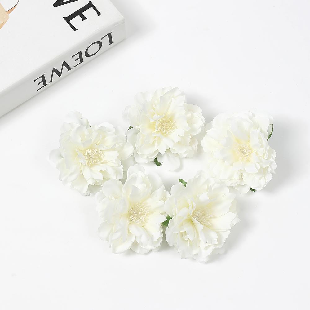 10/20Pcs Artificial Peony Flower 6cm Silk Fake Flower Room Home Decor Wedding Decoration DIY Bridal Wreath Bouquet Handicraft