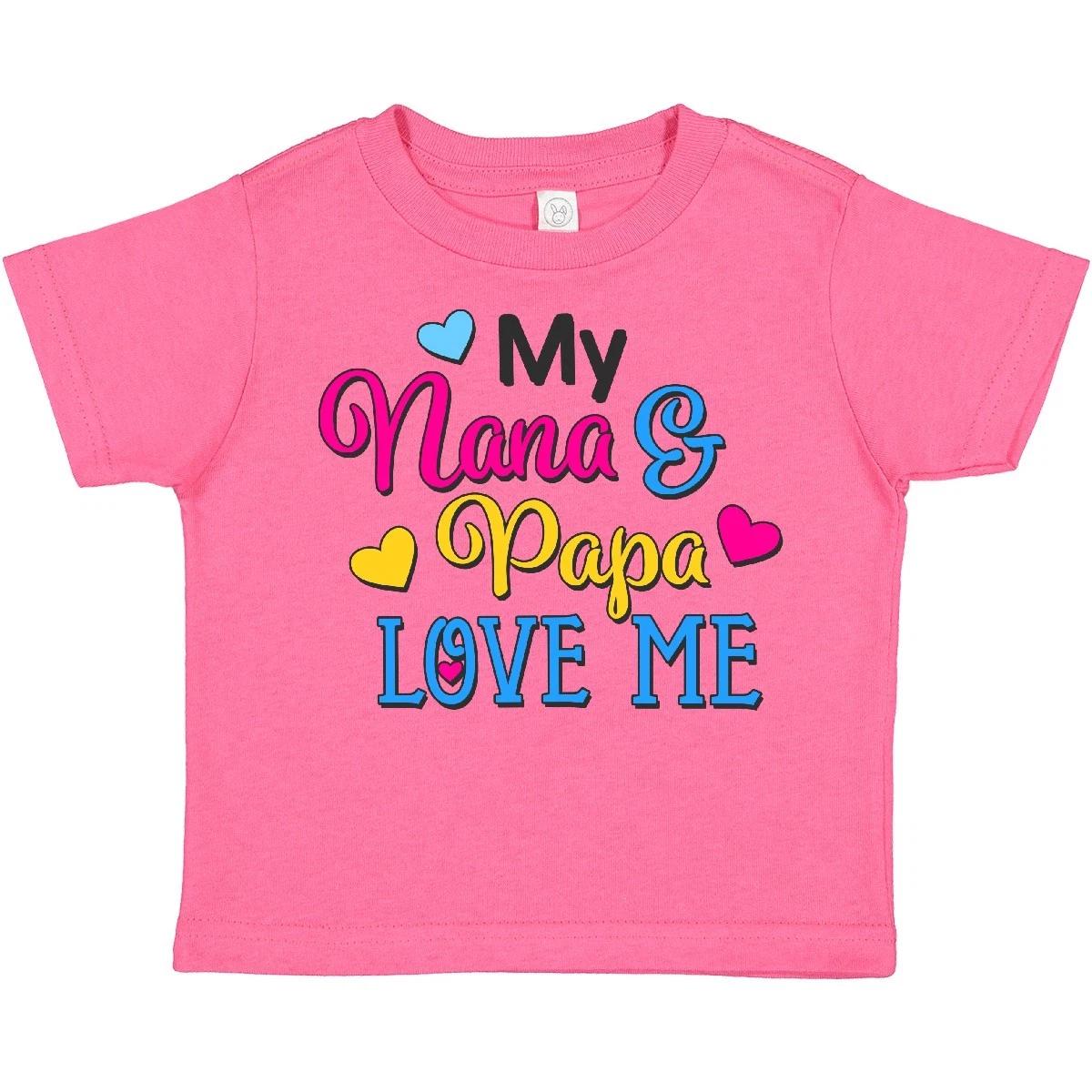 Inktastic My Nana And Papa Love Me With Hearts Toddler T-Shirt Family Cute Child 100