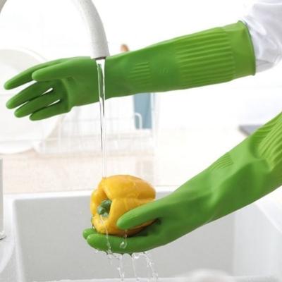 1 par de guantes de goma duraderos, guantes de cocina para lavar platos, guantes de limpieza protectores largos y gruesos para mujer, para lavar platos