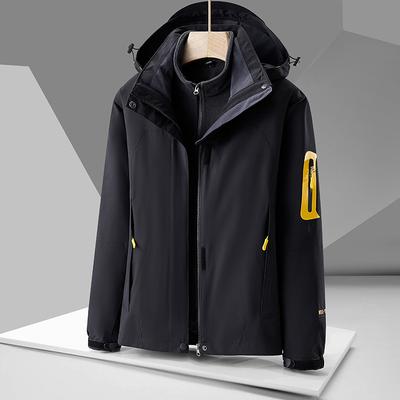 Outdoor-Aktivität Angeljacke Damen Drei-in-eins Fleece-Innenjacke Herren Zweiteilig Wasserabweisende Jacke