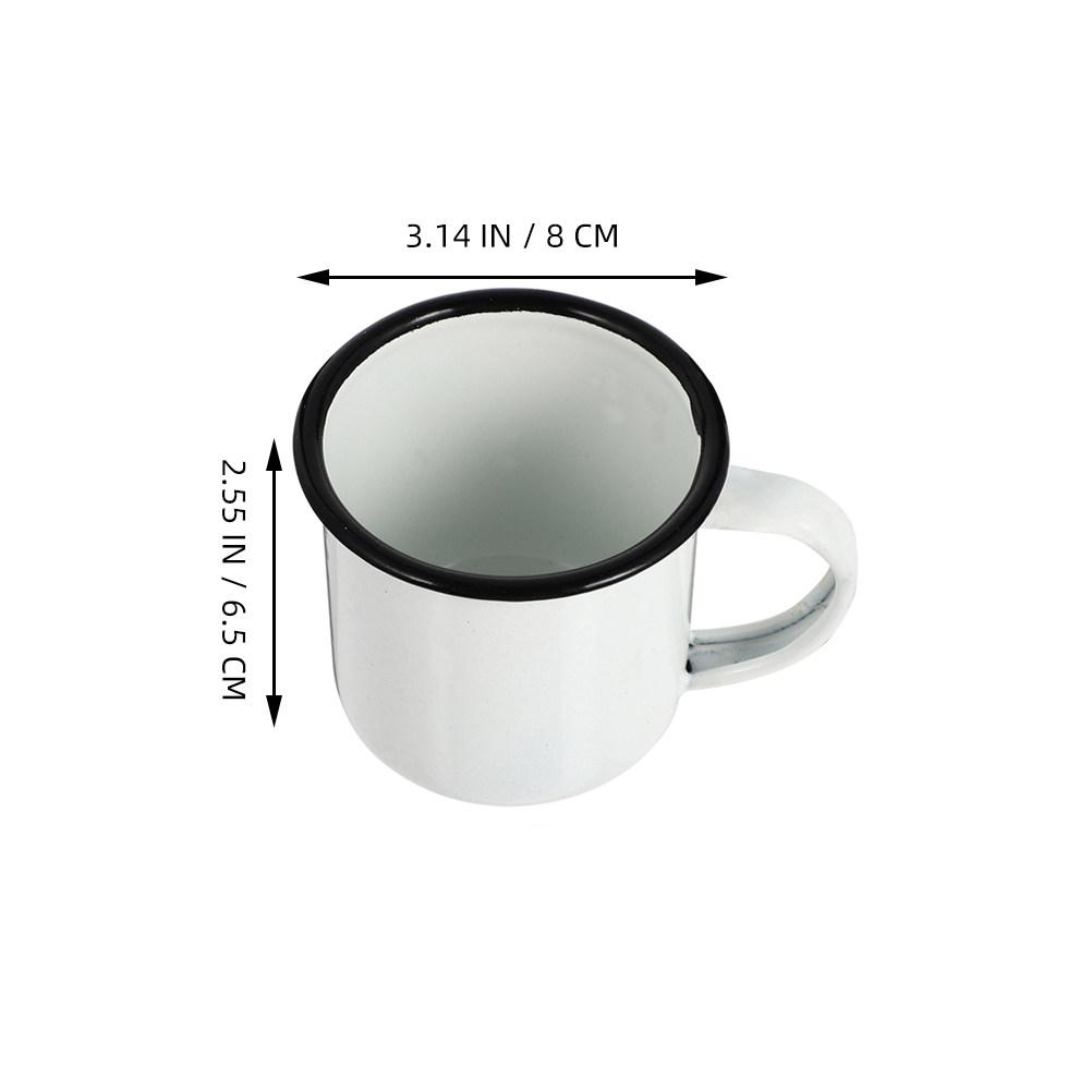 2Pcs Enamel Cup Vintage Enamelware Design Stable Base Non Slip Bottom Enamel Mug for Hot Drinks Cold Beverages