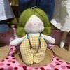 Handmade Linen Cloth Doll Keychain Cute Plaid Overalls Pendant Multiple Hair Styles Squishy Stuffed  Vintage Gift For Collectors