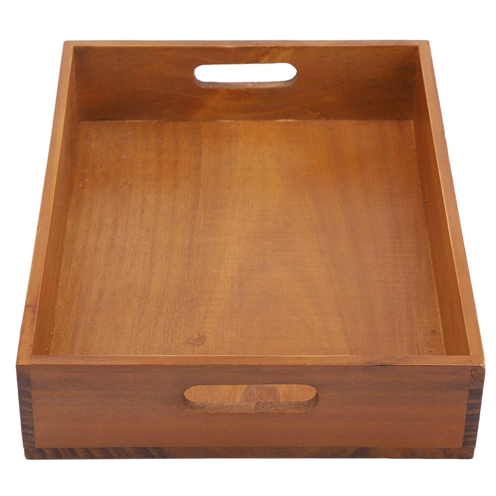 Wooden Flower Pot, Vintage Pine Planter Box with Retro Wood Grain for Garden Plants 33.5x24.5x7cm Multi Purpose Storage Container