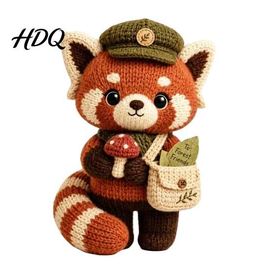 Charming Collectible Doll Handmade Knitted for Kids Soft Crochet Forest Animal Plush Toy Healing Gift Friends Cute Hand Woven Stuffed Doll,