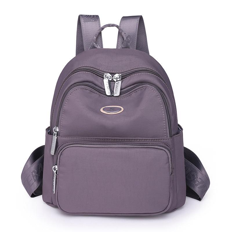 Schoolbag Women's Casual Backpack Wholesale Korean Version Trendy Solid Color Travel Backpack Nylon Oxford Cloth Small Backpack
