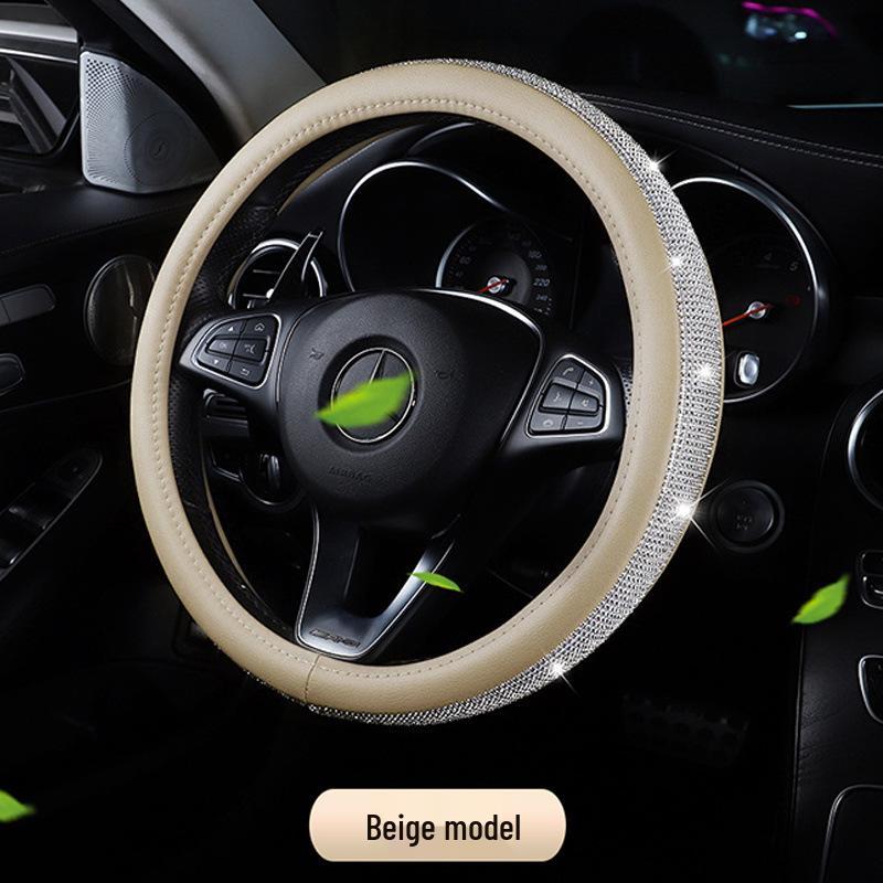 Golden Bead Wooden Bead Series Handwoven Non-slip Steering Wheel Cover