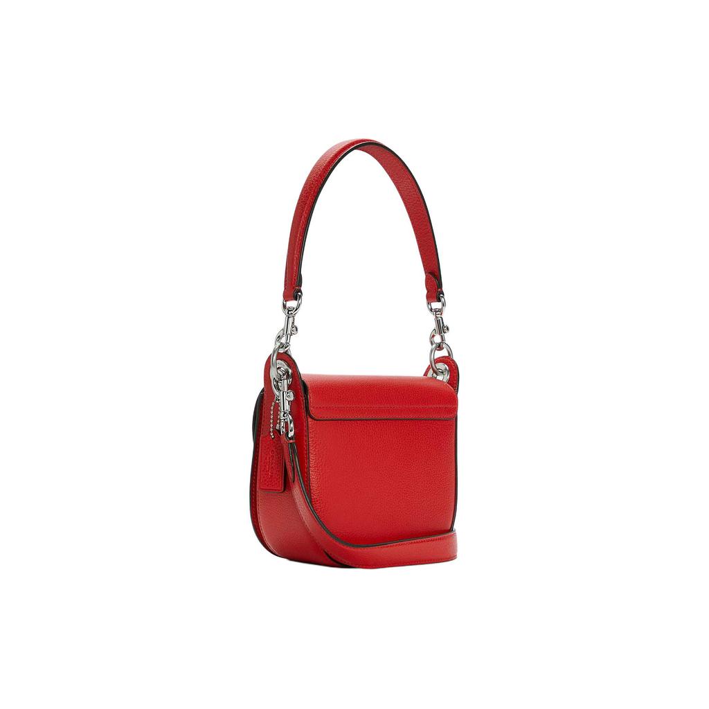 New COACH Kleo Leather Saddle Bag, Portable Crossbody Bag, Shoulder Bag Women's Red C5685-SVRCK