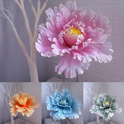 1PC Multiple Sizes Flower Background Silk Shooting Props Peony Head Simulation Flower Home Decor