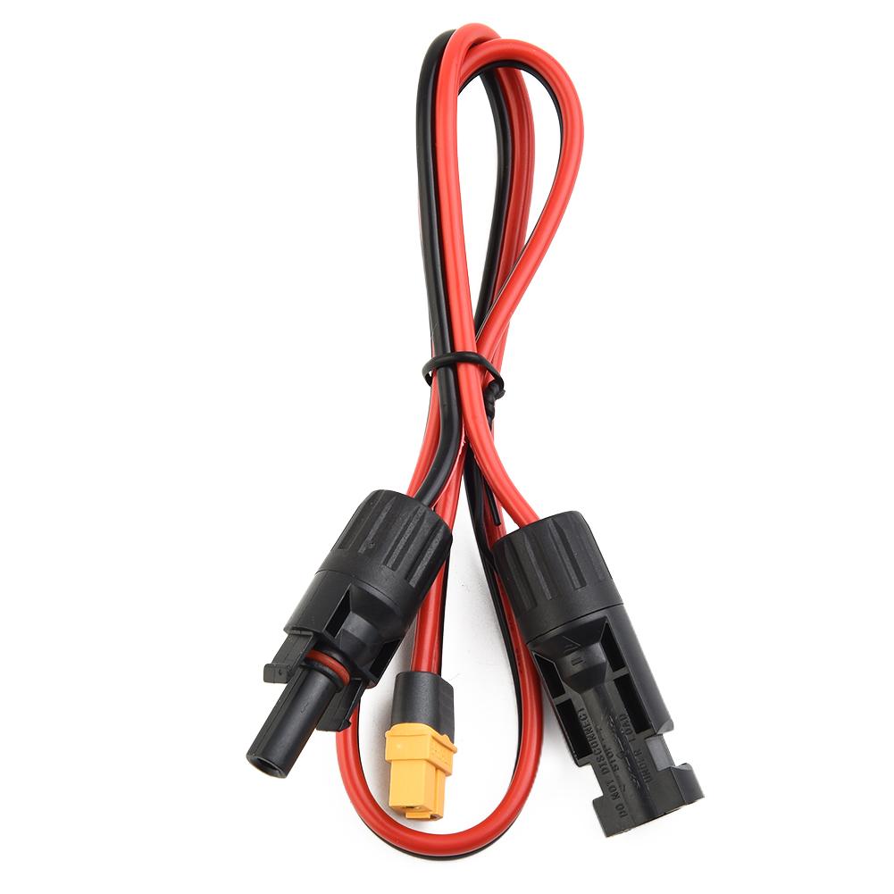 Charging Cable Connection Cable 0.6m Female Solar Panel Low Resistance PVC Solar Generator Firmly Dock Low Power Suitable