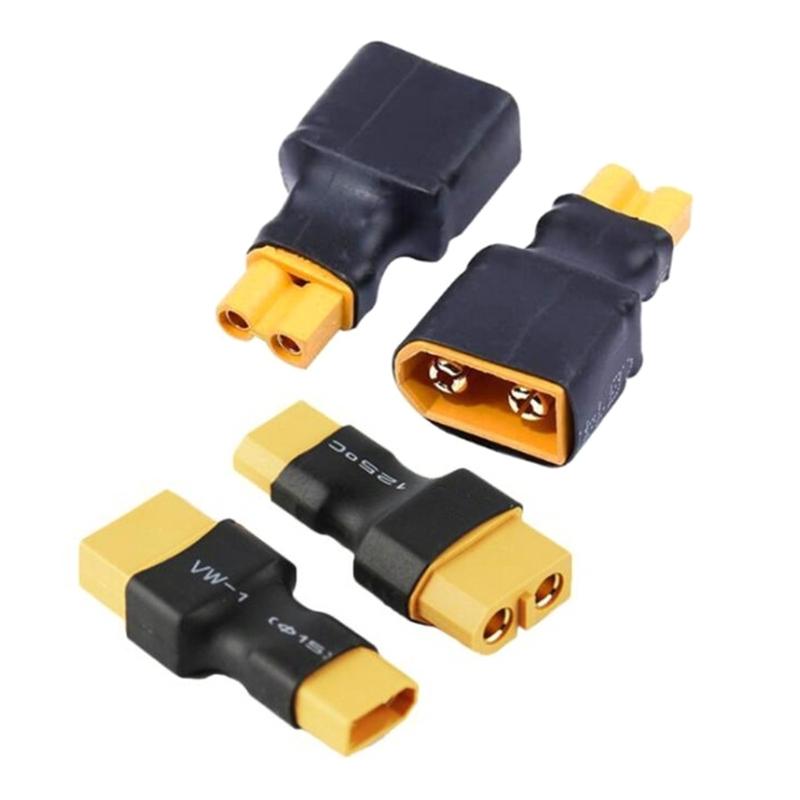 2Pairs XT30 To XT60 Adapter Wireless Connectors For FPV Drones NiMH Battery Charger 4pcs