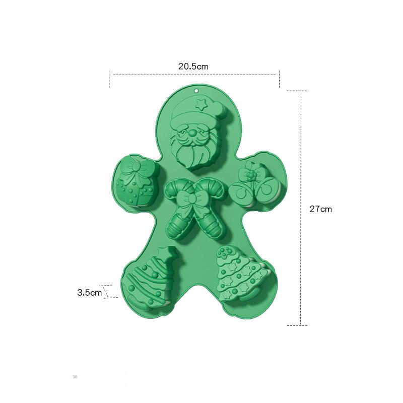 Christmas Tree Silicone Cake Mold DIY Snowman Gingerbread Man Santa Claus Chocolate Jelly Pudding Mold Cake Accessories