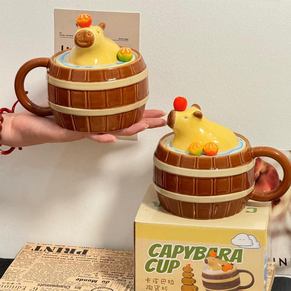 Ceramic Capybara Mug Cute Kawaii Coffee Cups Creative Capybara Water Bucket Cup Home