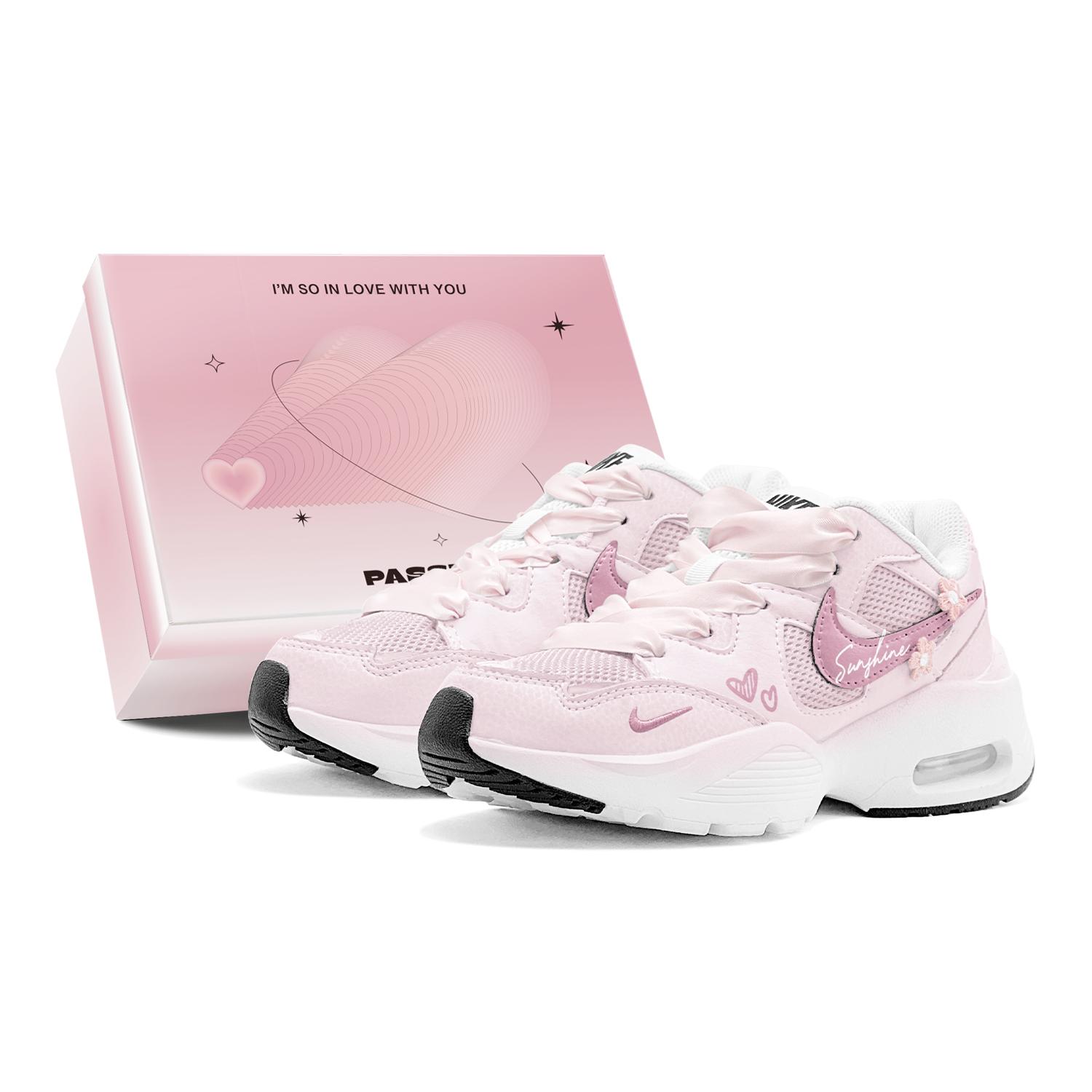 

Nike Air Max Fusion Cushioning Abrasion Resistant Breathable Slip Resistant Low top Running Shoes Women s Pink CJ1671-100(TeamS2-S-BOX) 37.5