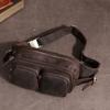 Marsupio Casual in Pelle, Portafoglio da Cassa da Uomo, Marsupio in Pelle di Vacchetta di Primo Strato, Borsa da Petto da Uomo, Borsa per Telefono in Pelle Crazy Horse