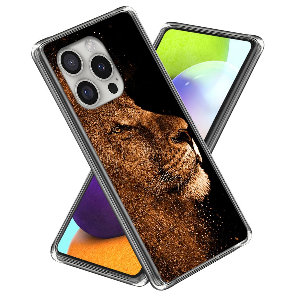 For iPhone 16 Pro Case Shock-Absorbent TPU Pattern Printed Phone Cover