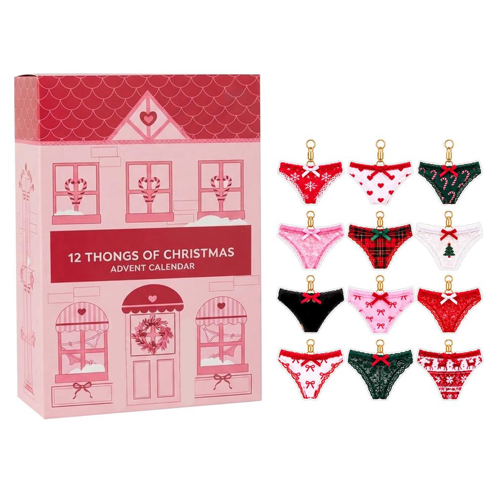 2D Flat Acrylic Underwear, with Box, Christmas Countdown
