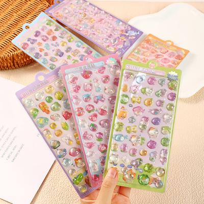 Cute 3D Puffy Stickers Kawaii Resin Animal Cartoon Sticker Tiny DIY Stickers for Scrapbooks Laptops Water Bottles