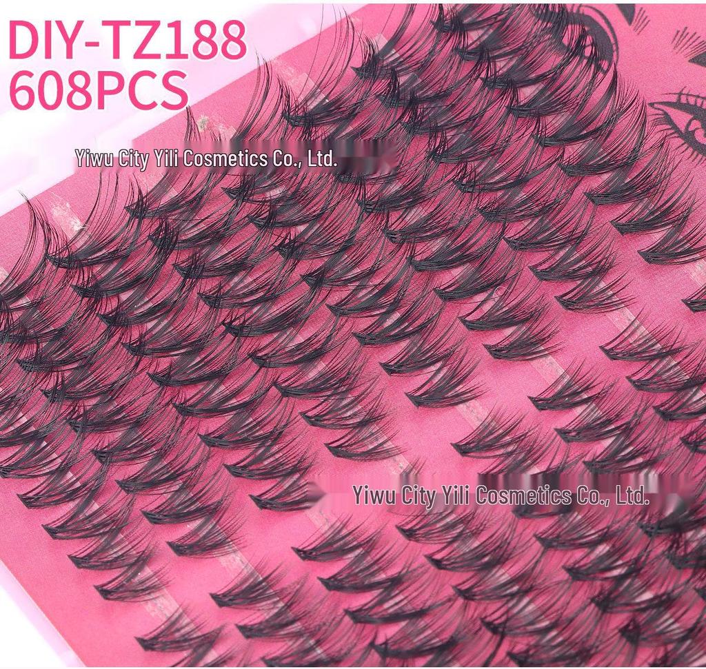 544 Cluster D Curl Individual Lash Set: DIY Dense, Curled, Segmented Eyelashes