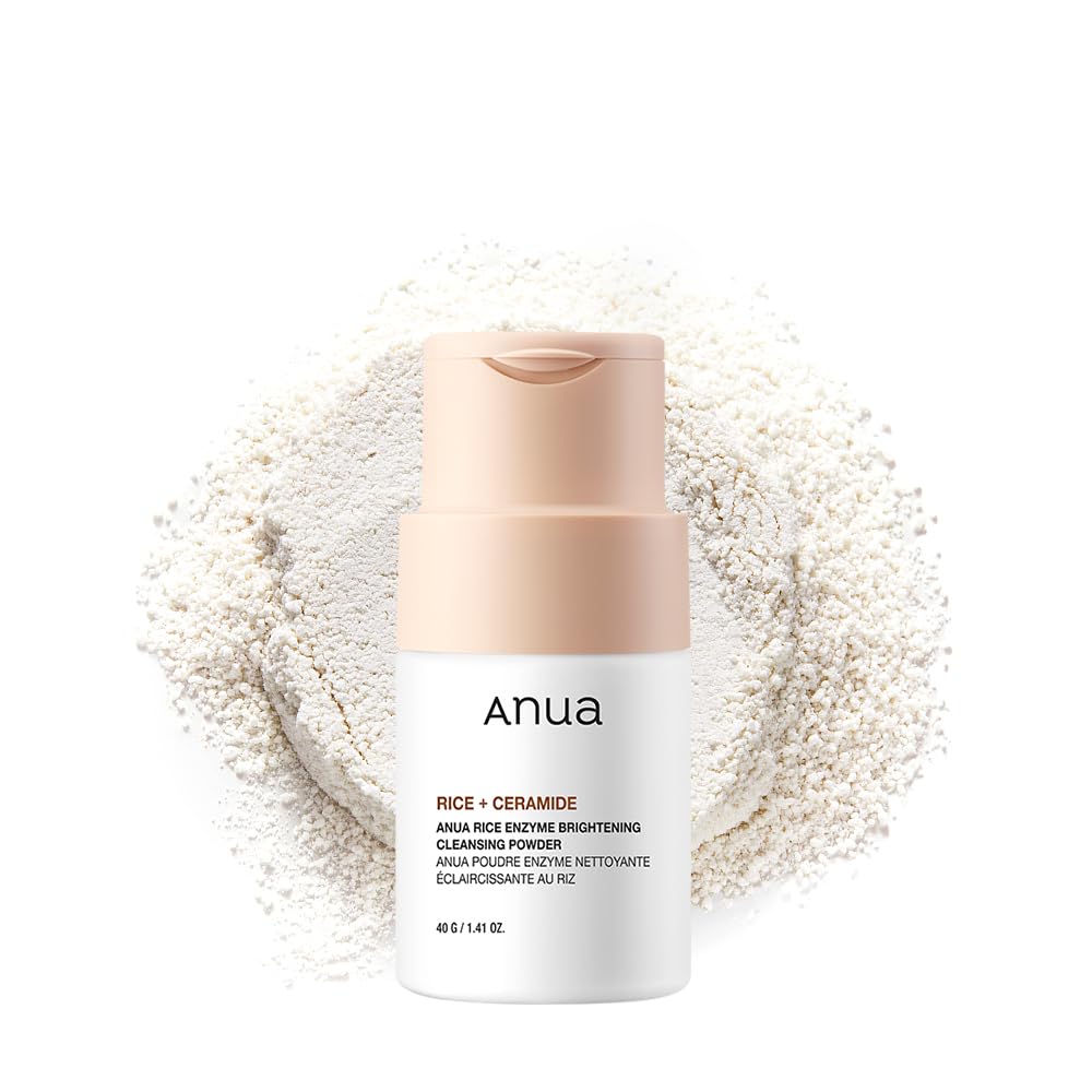 

ANUA Rice Brightening Enzyme Facial Cleansing Powder Facial Cleansing Powder for Enzyme Dry and Combination Korean Facial Korean Cosmetics 40g, Pores,