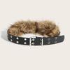 PU Leather Waist Belt Plush Accent Trim Waistband Cowgirl Punk Waist Girdle Creative Waist Ornament Accessory