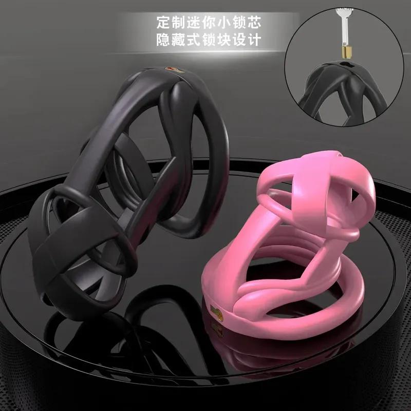 2026 NEW Mini Mamba Male Chastity Device X Style Cock Cage Mini Lock with 4 Penis Rings Bondage Fetish Adult Sex Toy for Men Gay