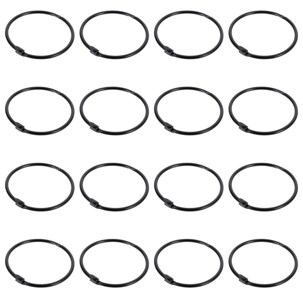 24 Pcs High Grade Iron Shower Curtain Rings Black Decorative Hooks Clips Curtain Rod Buckle Rings Household Accessories