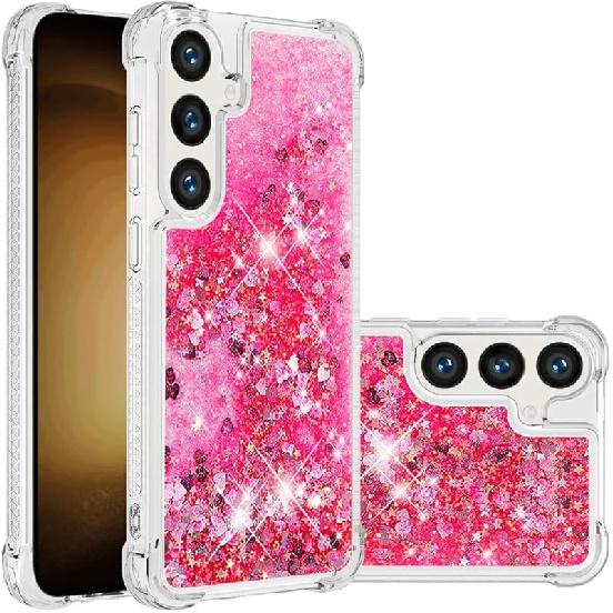 Hülle für Samsung Galaxy S24 FE Hülle Glitzer Bling Niedlich Klar Handyhülle Flüssiger Treibsand Stoßfest Schützender Bumper Weiche TPU Abdeckung für Samsung