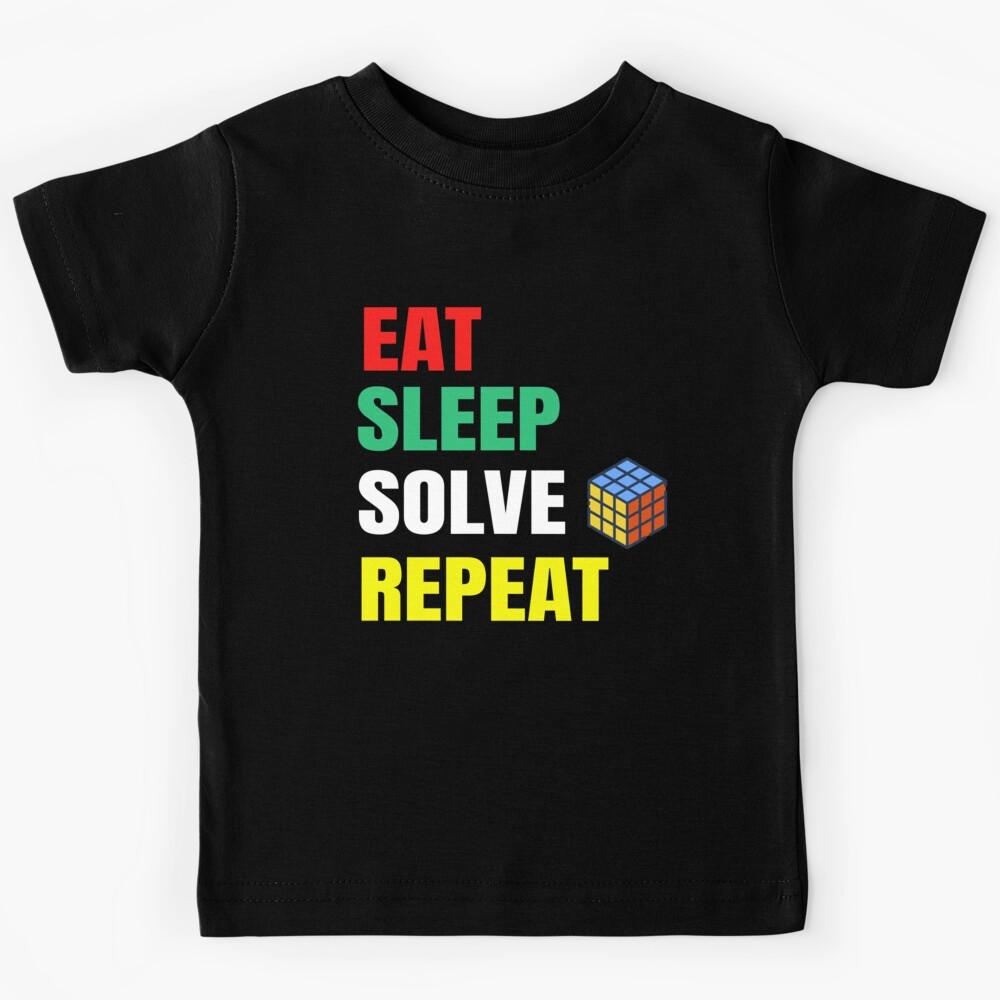 Eat Sleep Solve Repeat Speed Cubing Puzzle Cube Kids T-Shirt 160