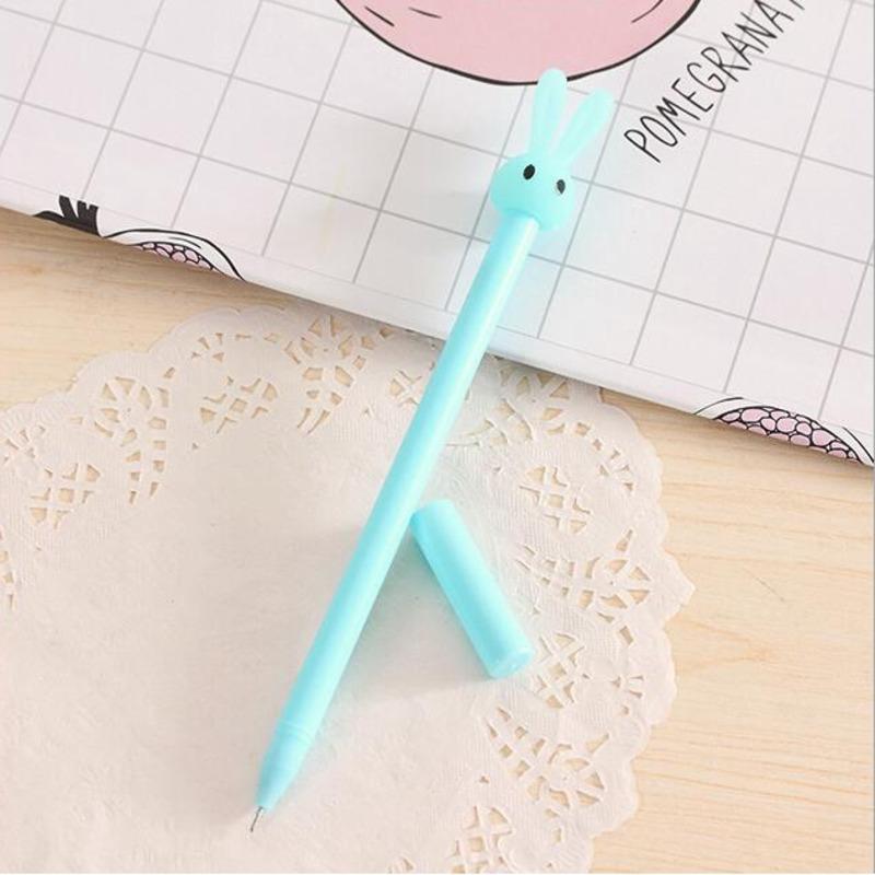 1PC Stationery Cartoon Cute Rabbit Creative School Supply Office Gift Handles Bunny Gel Pens