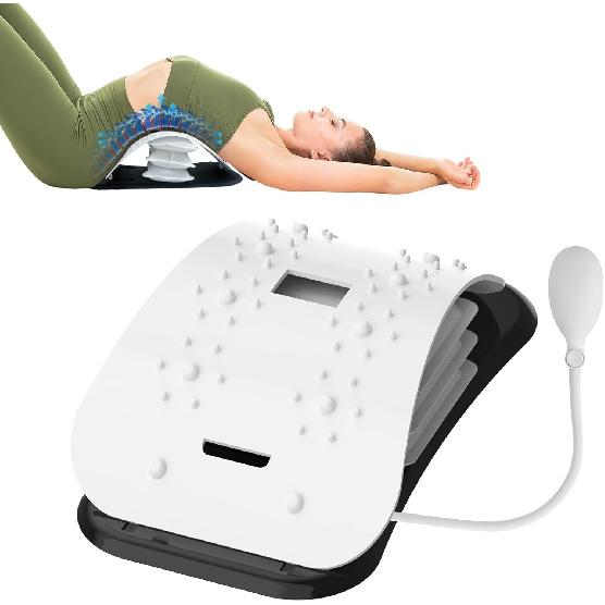 Back Stretcher for Lower Back Pain Relief,Adjustable Lumbar Traction Device, Ergonomic Spine Board with Acupressure Points,Back Massager for Spinal