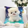 White Cat and Dog Pillowcase Dormitory Decoration Office Living Room Sofa Home Pillowcase