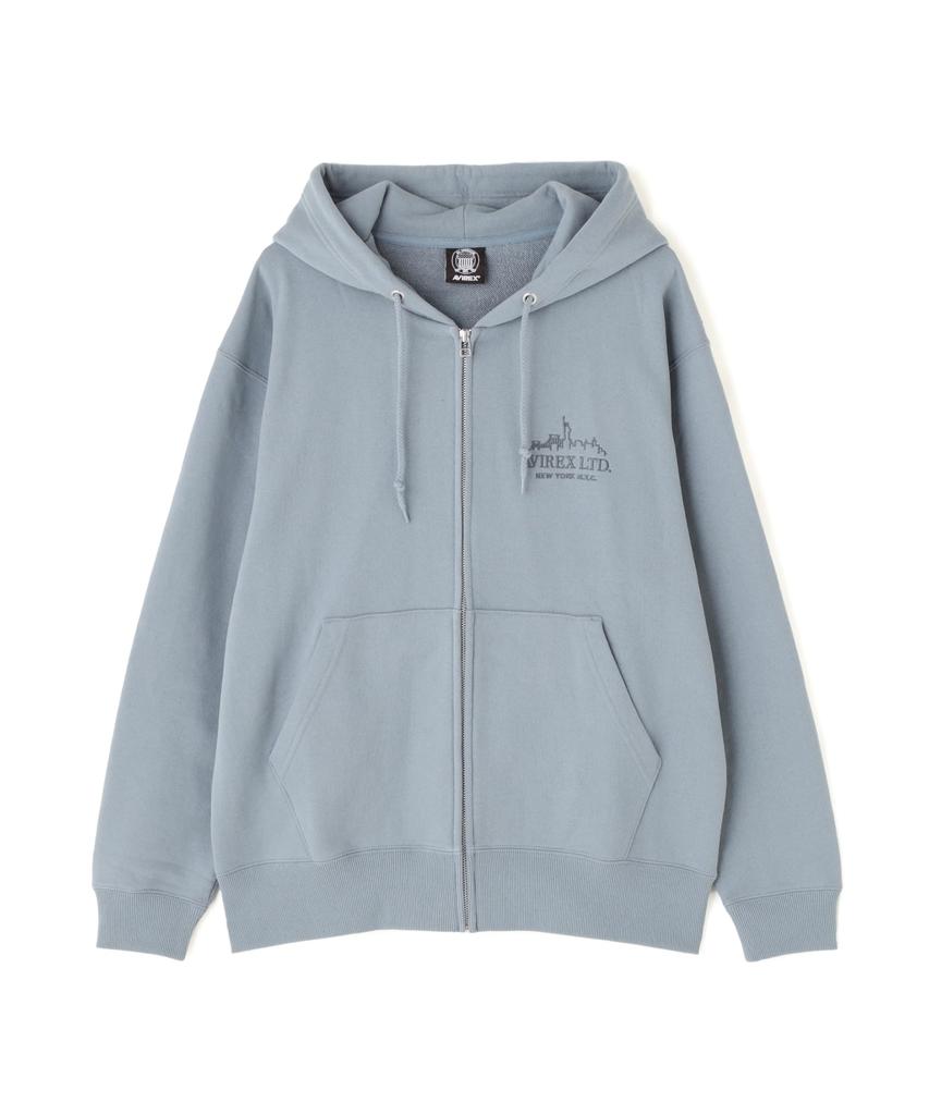 VARSITY LOGO ZIP SWEAT PARKA NYC Varsity Logo Zip Sweat Hoodie 2XL 391 Saxophone [Avirex] Men's 783-4231002