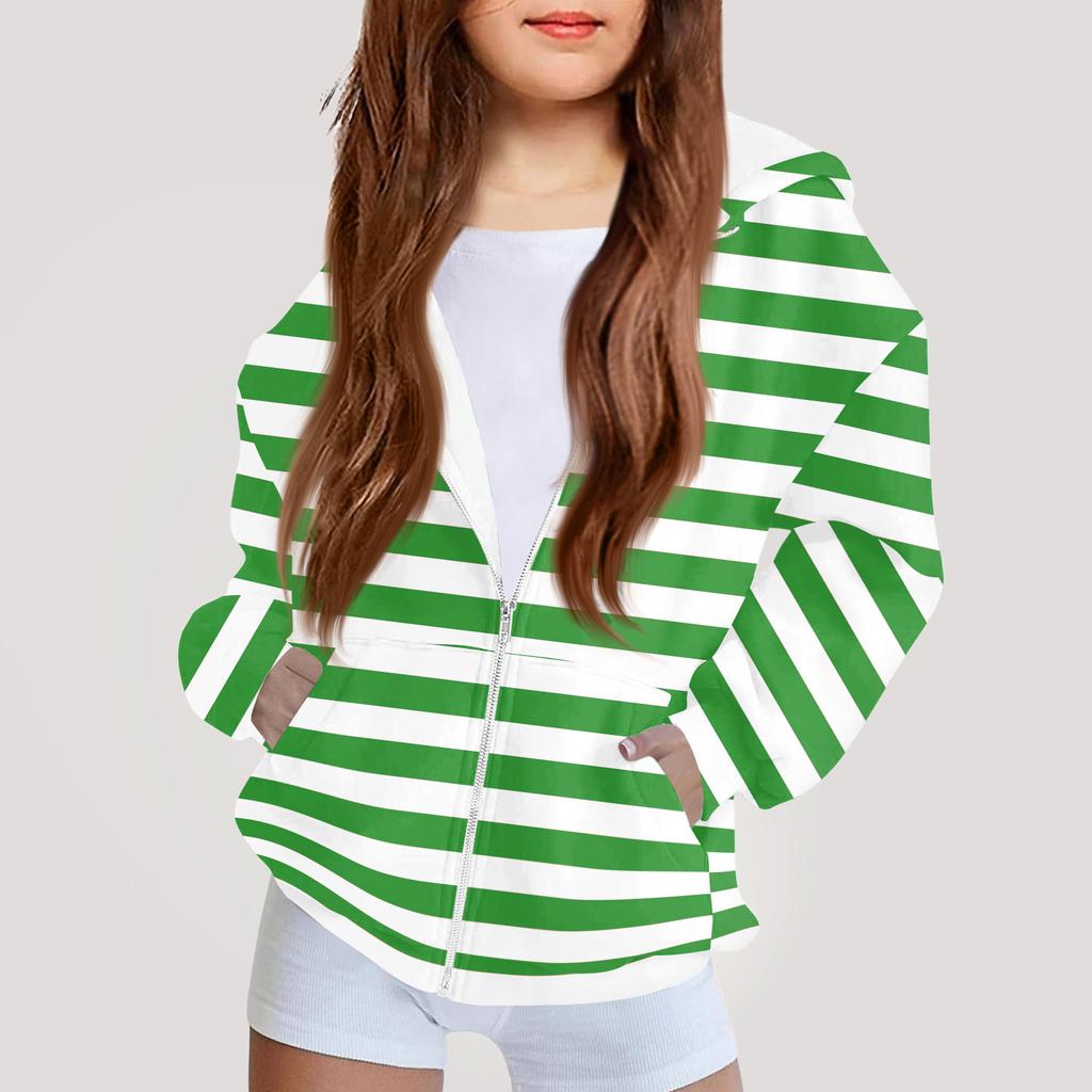 Children's Fashion Printed Long Sleeved Hooded Sweatshirt Girls' Hoodie Jacket