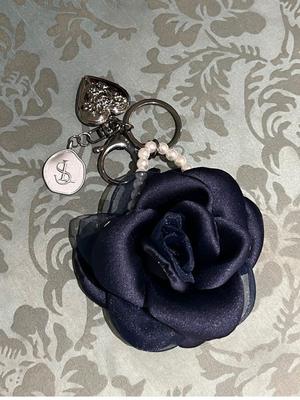 Of Lavishe Heart Locket Coin Rose Key Ring Holder