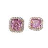 Pink square ring necklace, classic high-end luxury ring necklace set, high-end accessories for dinner parties.