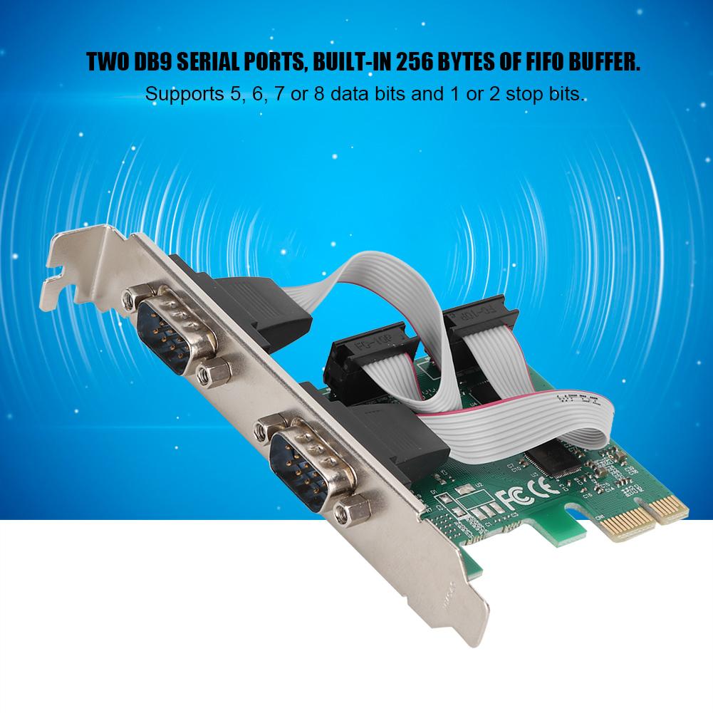 ST316 PCI E To 2 Port RS232 Extension Adapter Card Serial Card
