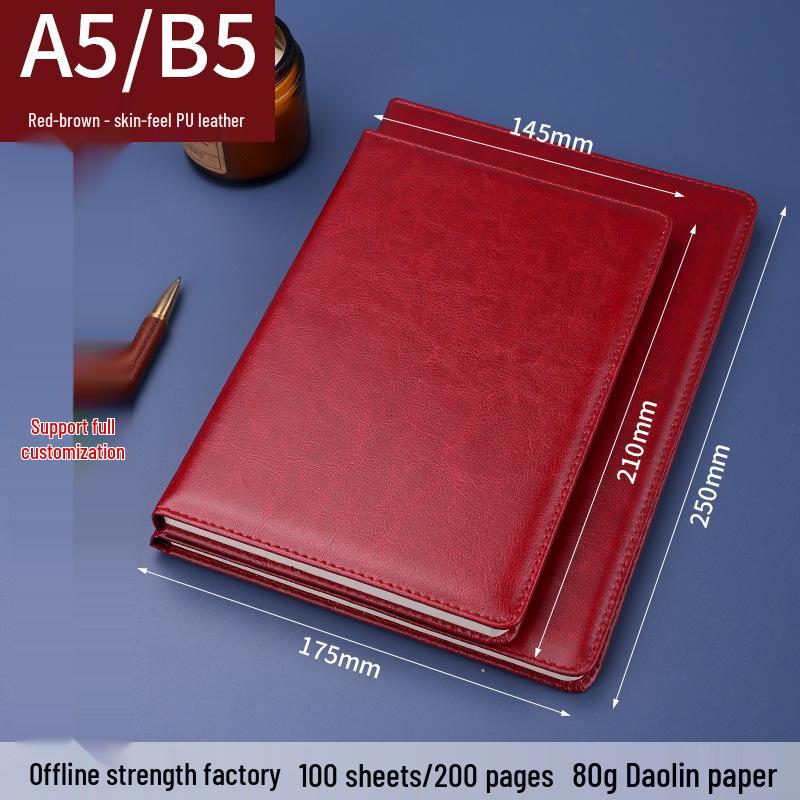 Custom Logo A5 Business Meeting Notebook - Personalized High-Value Gift