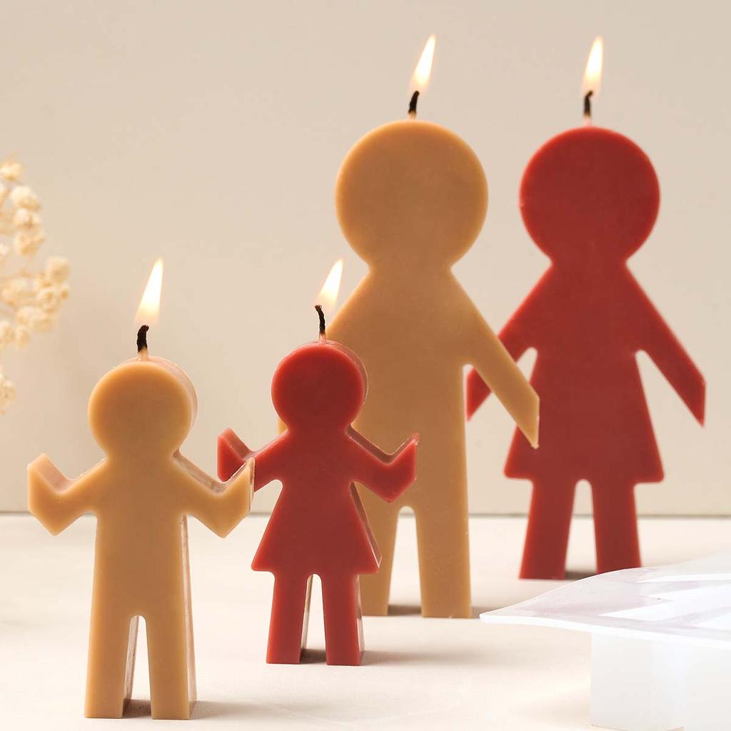 Family of Four Hand in Hand Silicone Candle Mold DIY Mother's Day Scented Candles Soap Molds Plaster Resin Craft Making Home Dec
