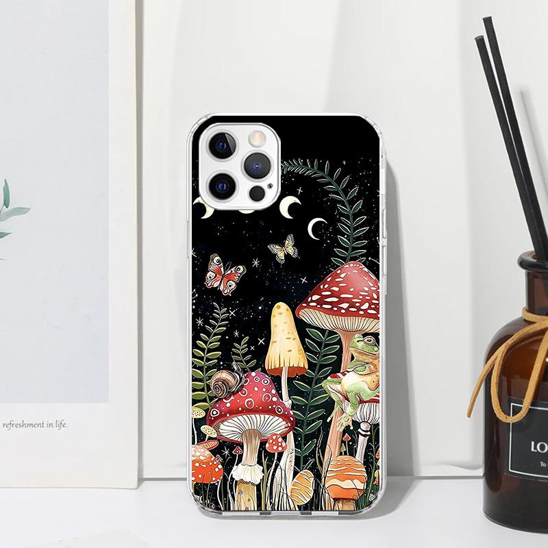 Colorful Mushroom Phone Case For Iphone 17 Air 16 15 Plus 16E 14 Pro Max 13 Mini 12 11 7 8 SE Fundas Soft Back Cover 17 Air 16 1