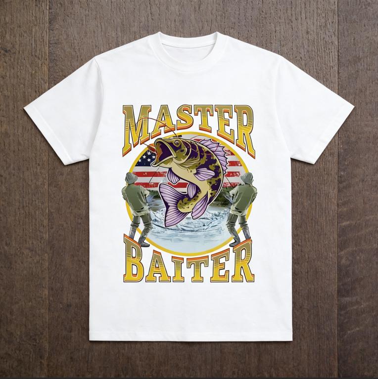 New Arrival Mens Clothes Tee Shirt Homme Graphic TShirt Men Tshirt for Men Ropa Hombre Funny Master Baiter Fishing Parody