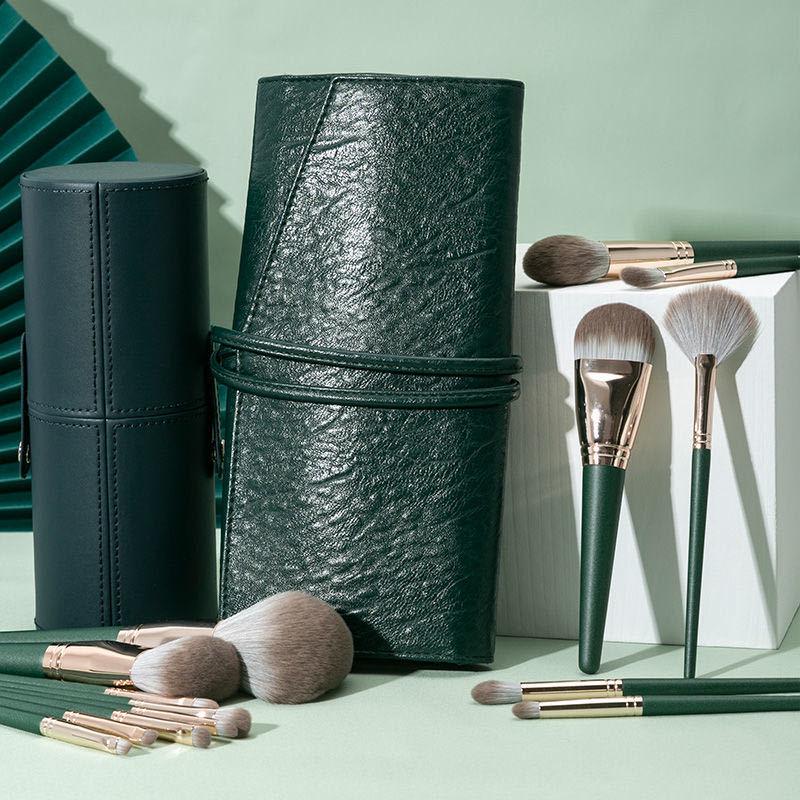 14-Piece Makeup Brush Storage Bucket Set - Round Box