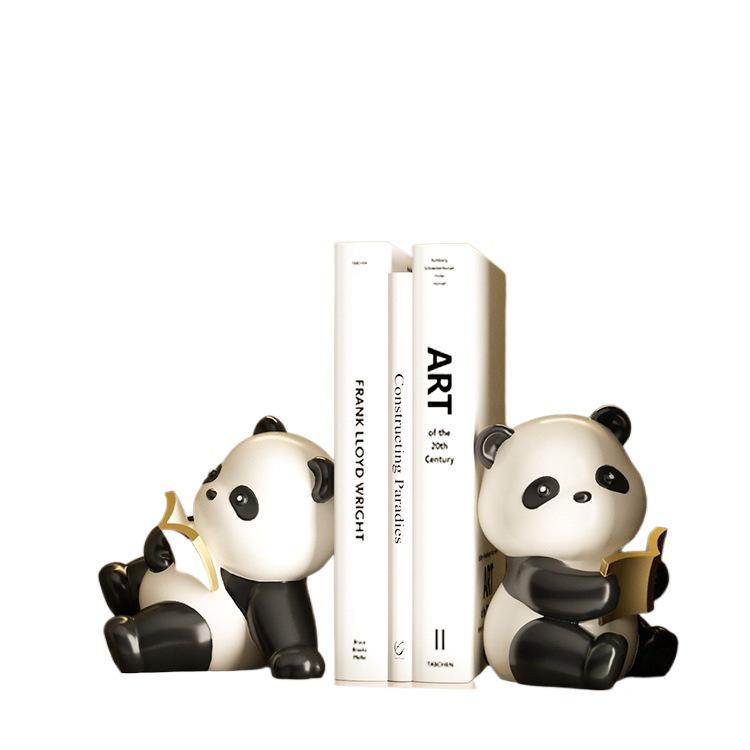 Panda Bookends for Kids' Room & Bookshelf Decoration