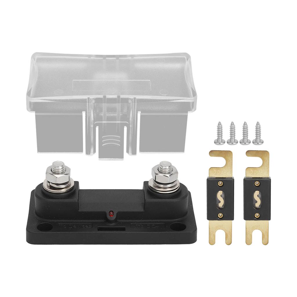 ANL Fuse Holder With LED Indicator M8 Circuit Protection Fuse Holder for Car RV Yacht DC48V With 2Pcs 200A Fuse Pieces