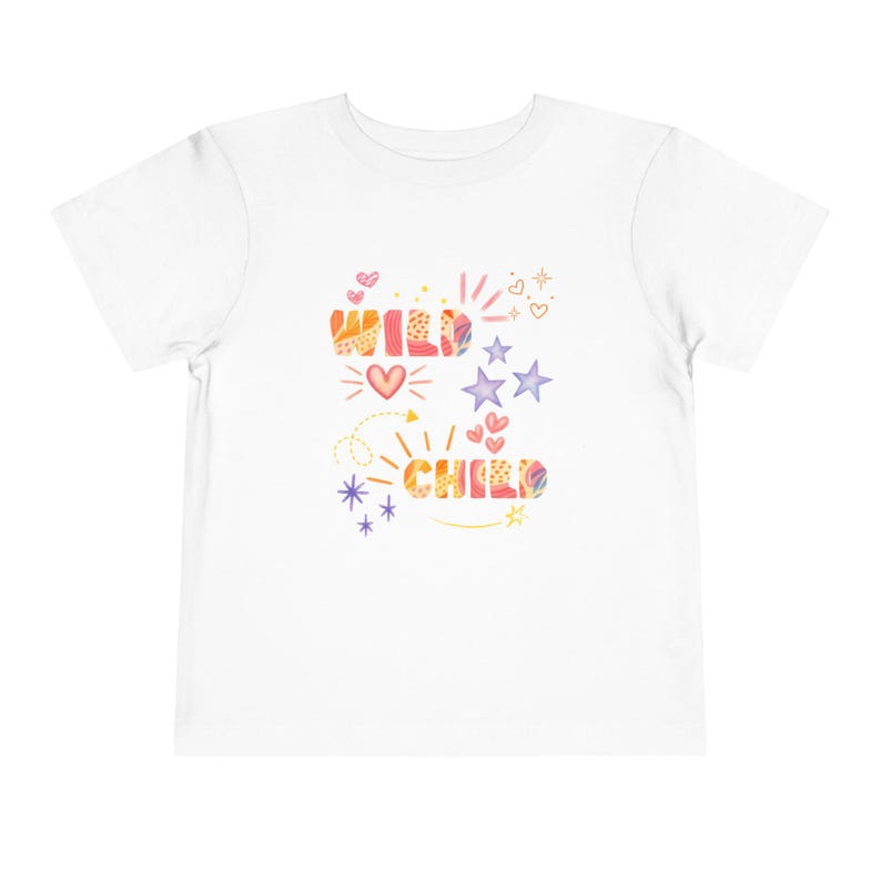 Wild Child Toddler Tee | Colorful Stars Hearts Sunshine Graphic 100